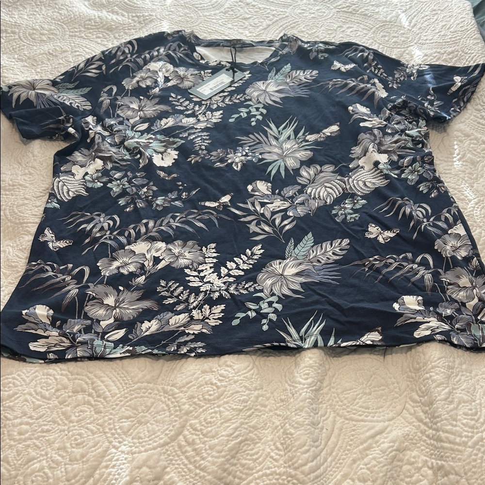 Slate & Stone Navy Floral-Print Short Sleeve Tee